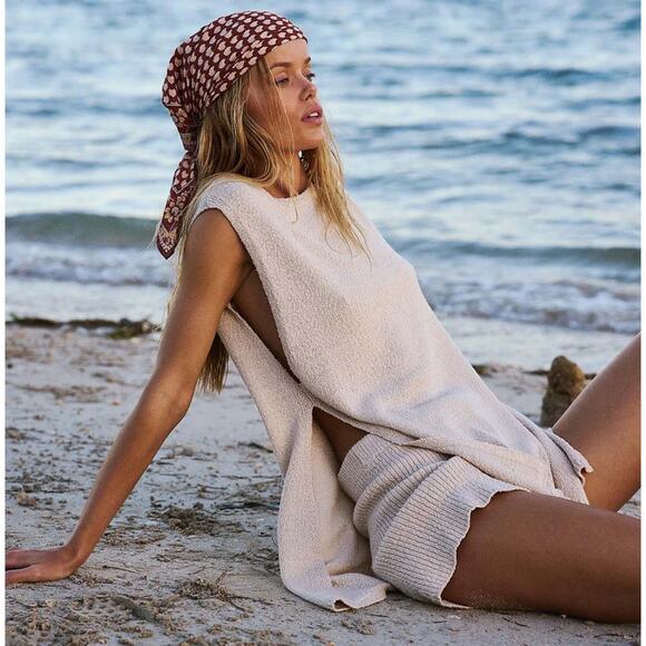 FREE PEOPLE Miranda Sweater Set in Wet Plaster Size Largeo - Picture 1 of 9